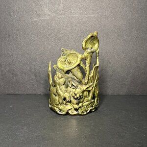 VTG 1995 Collectible Arthur Court Floral Calla Lily & Rabbit Aluminum Vase Base